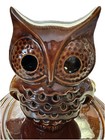 Vintage 1976 Hobbyist Pottery Ceramic Brown Owl Lamp With Base Plate6 5x5x8 5
