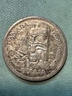 1958 Canada British Columbia -  totem Pole  Silver Dollar Popular Design Toned