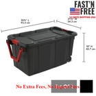  us Warehouse  40 Gallon Wheeled Industrial Tote Plastic  Black  Set Of 2  New