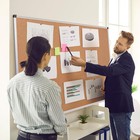 Cork Bulletin Board 60 X 48 Inch Silver Aluminum Framed Wall Mounted For School