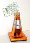 Orange Traffic Cone - Old World Christmas Blown Glass Ornament - New W tag 36237