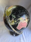 Vintage Replogle Encyclopedia Britannica Black Globe Ocean World Earth Chrome