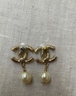 Authentic Chanel Cc Crystal Pearl Drop Dangle Earrings Gold P21c 2021 Cruise