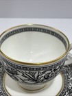 Wedgwood Florentine Black And Gold Dragons Set Of Cup And Saucer Made In England