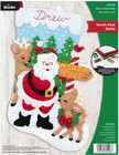 Sale North Pole Santa - Felt Applique Christmas Stocking Kit - Bucilla 89228
