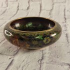 Antique Japanese Or Chinese Cloisonne Enamel Brass Floral Bowl 7in Heavy Red   G
