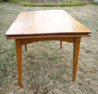 Vintage 1950s Mcm Danish Modern Solid Maple Kitchen Table Expanding End Leaf