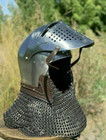 Medieval Barbuta Chainmail Helmet Steel Barbute Helmet Larp Costume Armor Helmet