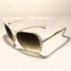 Excellent Condition Dita Opas Sunglasses Pouch Unisex White Frame Brown Lens Fro