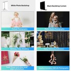 Black White Backdrop Screen With Stand Kit For Photo Video Studio Filming 5x6   