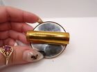 Vtg Golden Lipstick Holder With Mirror