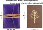 Vintage Purple Faux Leather Refillable Writing Journal - Slim A5 Diary Notebook