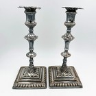 Rare Pair George Iii 11 Inch Wrythen Candlesticks Old Sheffield Plate C1760 A f