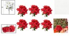 Vibrant 6 Pack Artificial Poinsettia Bushes  13 8 Inch Faux Floral For Holidays