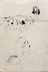 John Held Jr  20th C  American Original Published Illustration Art Dog   Puppies