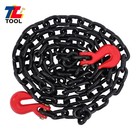 3 8  X 10  G80 Black Transport Binder Chain 7100 Lbs Load With Clevis Grab Hooks