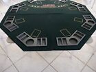 48  Octagon Poker Table Top Folding Card Game Blackjack 8 Player Felt Mat