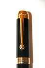 Aurora Talentum Fountain Pen Black   Gold Trim   14k Solid Gold Fine F Nib   Min