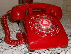 Excellent Vintage Western Electric Red Hot Classic Rotary Dial Desk Phone Works 