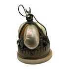 Antique Victorian Desk dinner Bell Mother Of Pearl Brass