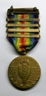 Vintage Ww I Victory Medal With 4 Battle Bars