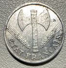 1943 Vichy France  50 Centimes Coin - Excellent Condition