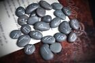 25 Rune Stones   Bag Cat And Moon Wicca Pagan Witchcraft Divination Faux Leather