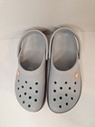 Crocs Crocband Unisex Clog Sandal Gray With Blue   Orange Band Mens 7 Womens 9