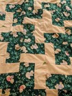 Retro Nursery Hand Stitched Vintage Teddy Bear Quilt 63 x73  Baby Bear Blanket