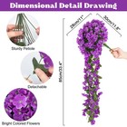 Ouddy Decor 4 Pcs Artificial Hanging Violet Flowers  Purple Large 