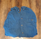 Vtg Orvis White Tag Mens Size Xl Long Sleeve Houndstooth Shirt Plaid Blue Cotton