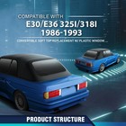 E30 Convertible Soft Top Replacement With Clear Window 1 Pc 1986-1993 Black