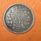 Canada 5 Cents 1872 Queen Victoria Silver Coin 0 925 Fineness