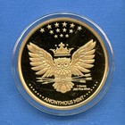 Anonymous Bitcoin 1oz Silver Proof Owl 24k Gold Finish Limited Ed  Crypto  100