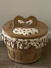 Rare Vintage Country Style Handmade Large Sewing Basket From 1 2 Bushel Basket