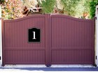 1 Bay Garage Door Plate Field Lane Gate Number Black Aluminum Composite Sign