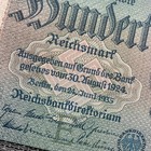 100 Nazi German Mark Swastika Banknote  1935  P183 Wwii  Ww2 Currency Money