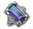 10ct Alexandrite 925 Solid Sterling Silver Edwardian Look Ring Sz 8 