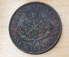 1854 Bank Of Upper Canada Half Penny Token