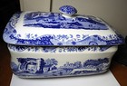 Spode Blue Italian Huge 15  Bread Box   Rare 