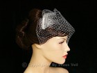 Handmade White 9  Bridal Wedding Birdcage Blusher Face Veil
