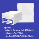 Alliance Continuous Paper 9-1 2  X 11  Blank Clean Edge 1 Pt 20lb 2400 ctn