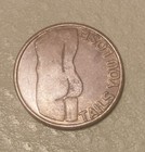 Vintage Penis Heads I Win Tails You Lose Token Adult Novelty Flip Coin Brass
