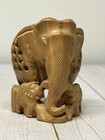 Indian Elephant Little Wooden Sculpture Hand Carved Carved Elephant Sculpture