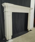 Antique Victorian White Wooden Fireplace Mantel