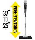 Portable Batting Tee  Height Adjustable 25-37   Heavy Duty Base  Rubber Top