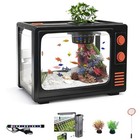 Black 2 5 Gallon Fish Tank Kit With Led Lights   Filter - Mini Aquarium Decor