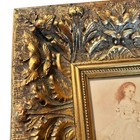Ornate Antique Victorian Gold Guilt   Wood Gesso Picture Frame Flowers Girl