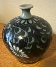 Vintage Korean Celadon Porcelain Vase With An Inlay Design