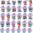 25pcs Stitch Cake Decorations With 24pcs Cupcake Toppers  1pcs Happy Birthday Ca